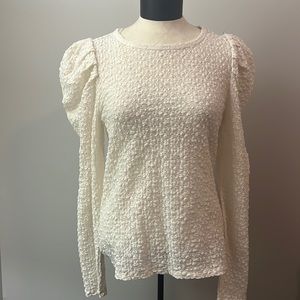 Loft puff sleeve lace long sleeve top